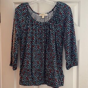 MICHAEL Michael Kors Blue Relaxed 3/4 Sleeve Blouse